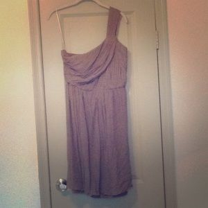JCrew silk gray one shoulder cocktail bridesmaid